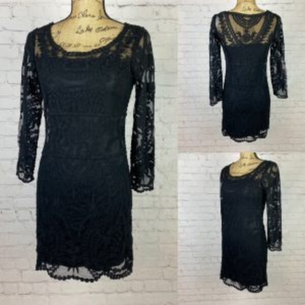 Express Black Lace Mini Dress