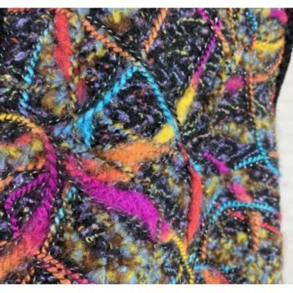 Lisa’s 90’s Colorful Design/Black Ribbed Back Sweater Vest