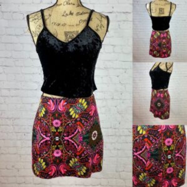 Trina Turk Abstract Floral Print Mini Skirt