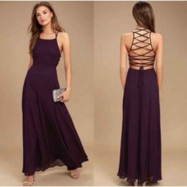 Lulus Strappy to be Here Purple Maxi