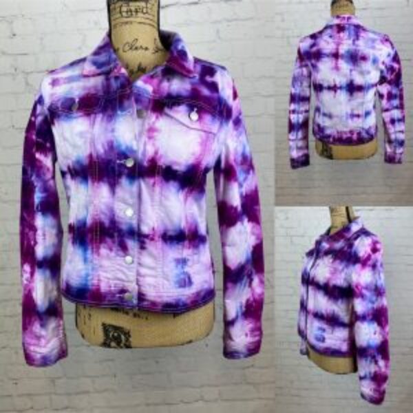Universal Threads Upcycled Ice Tie Dyed Jean Jacket
