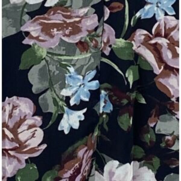 Vici Semi Sheer Black/Floral Print Ruffled Edge Maxi