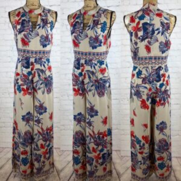 Filly Flair Boho Floral Print High Neck Jumpsuit