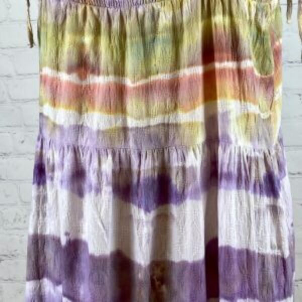 Ice Tie Dyed EXPRESS Textured Multi Tier Shoulder Ties Maxi