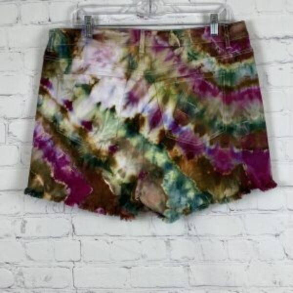 Geode Ice Tie Dyed Wax Jean Shorts