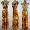 Donatella Plunge Front Halter Style Maxi