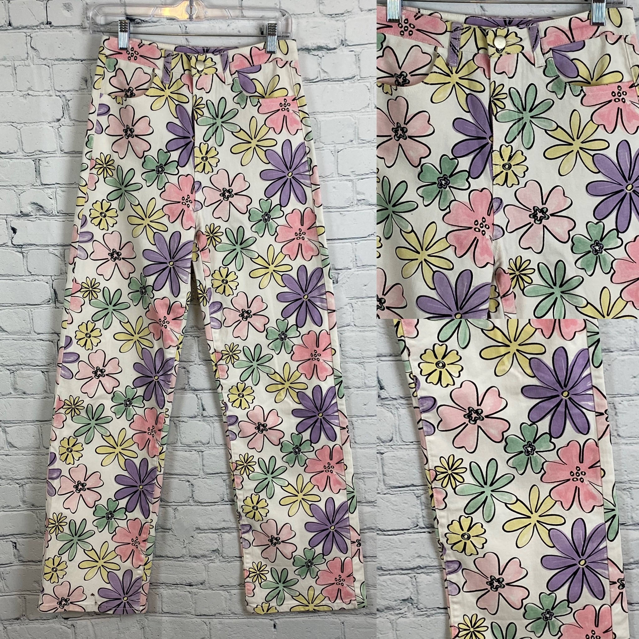 Bailey Rose Flower Print High Waist Jeans - She Shack Sisterhood