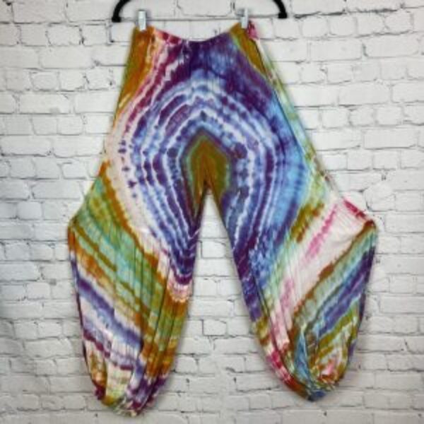 Geode Ice Tie Dyed Multi Tier Harem Pants