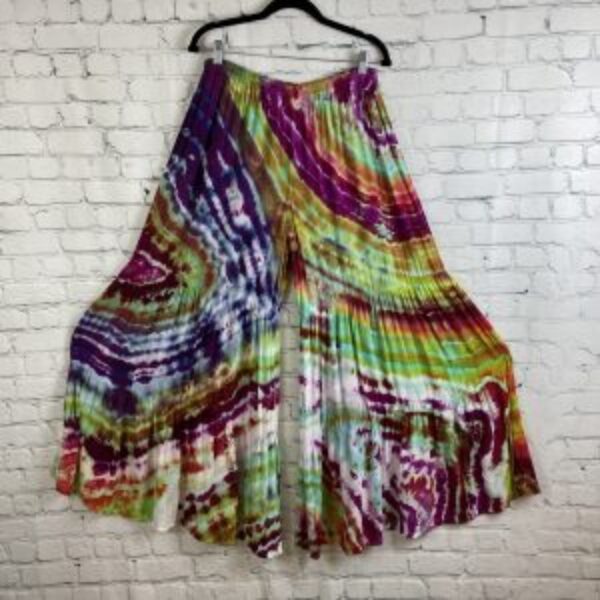 Geode Ice Tie Dye Multi Tier Palazzo Pants