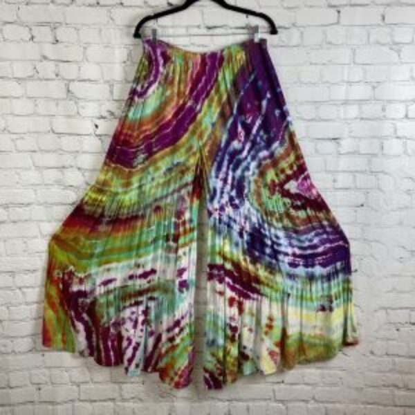 Geode Ice Tie Dye Multi Tier Palazzo Pants