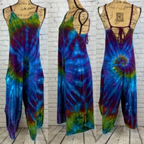 Blue Carnival Summer Camp Tie Dye Strappy Back Jumper