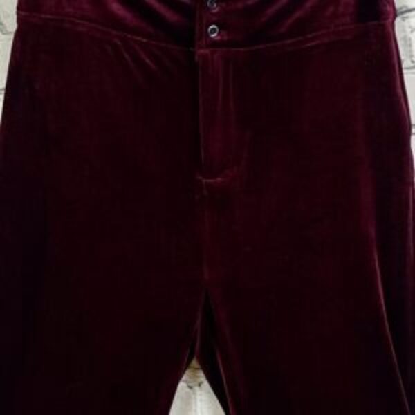 Preself Burgandy Velvet Super Wide Bell Bottom Pants