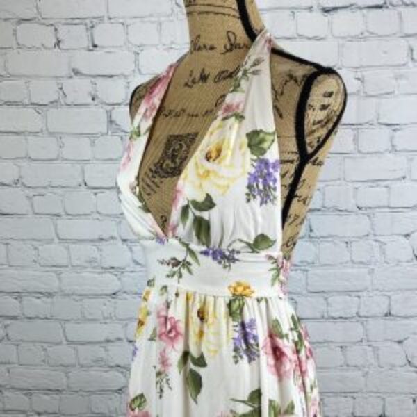 Forever 21 Floral Print Halter Style Maxi