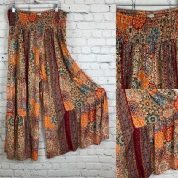 Earthbound Boho Print Multi Tier Palazzo Pants