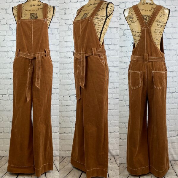 Chelsea & Violet Cinnamon Brushed Corduroy Wide Leg Overalls