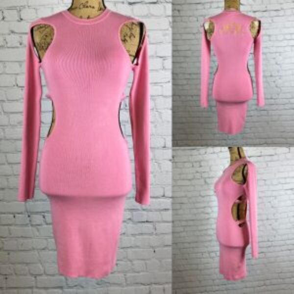 Fashion Nova Pink Cutouts Bodycon Dress
