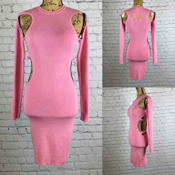 Fashion Nova Pink Cutouts Bodycon Dress