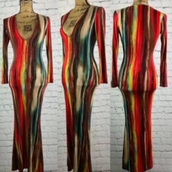 Fashion Nova Work Of Art Long Sleeve Bodycon Maxi