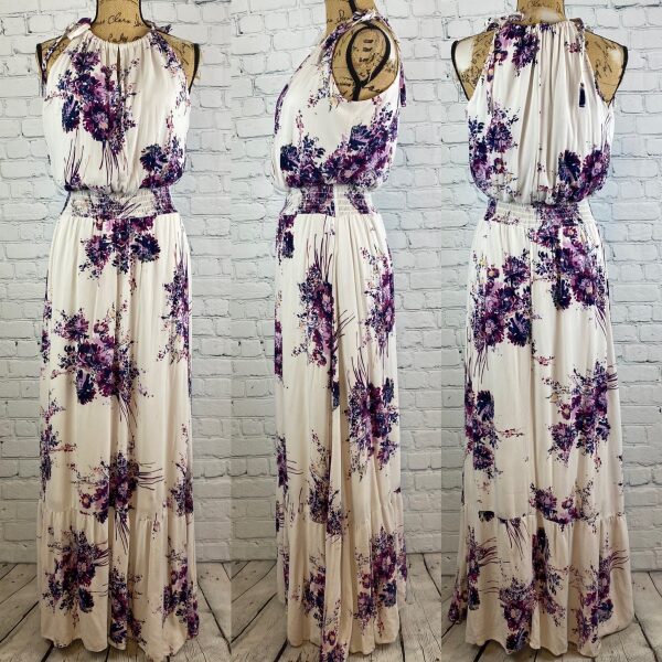 Maurice’s Floral Print Smocked Waist Ruffled Maxi