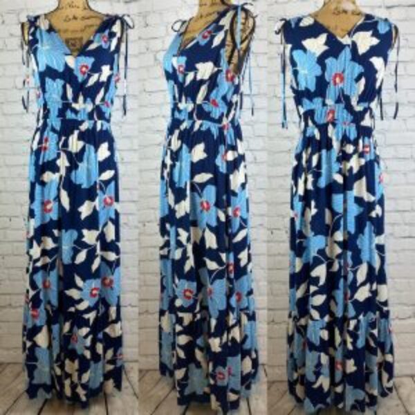 Jessica Simpson Big Flower Print Ruffled Maxi