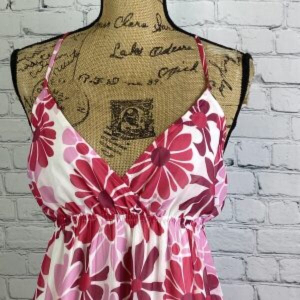 Pink Lily Whimsical Wonderland Flower Print Open Back Maxi