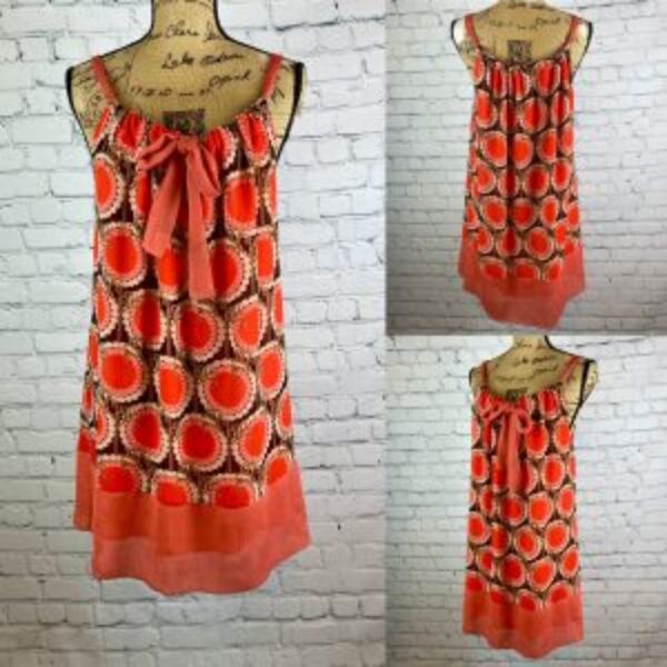 Collective Concept Crinkly Orange/Brown Dress