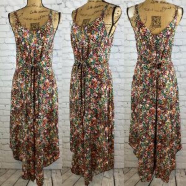MSK Floral Print Front/Back Tie Wide Leg Jumpsuit