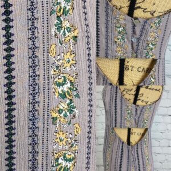 Entro Crinkly Lavender Boho Striped Side Cutouts Wide Leg Jumpsuit