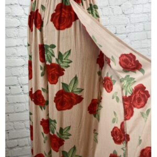 Justify Crinkly Rose Print Strapless Wrap Around Jumpsuit