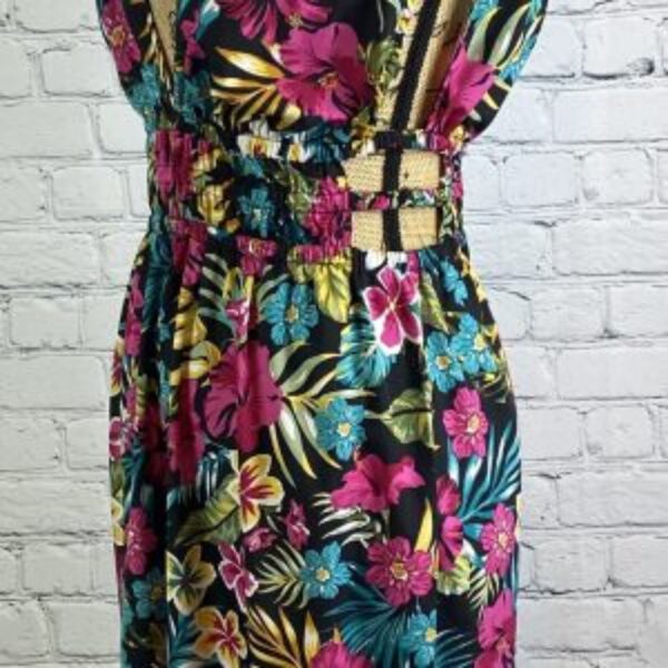 Indulge Floral Print Plunge Neck Side Cutout Jumpsuit