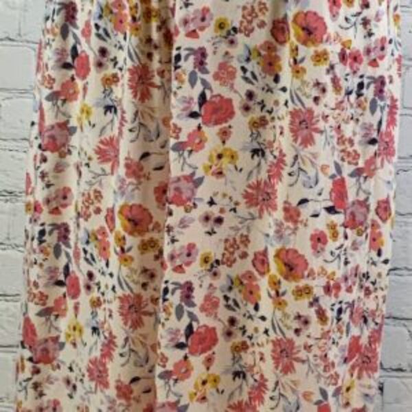 Mi Ami Floral Print Elastic Smock Bodice Wide Leg Jumpsuit