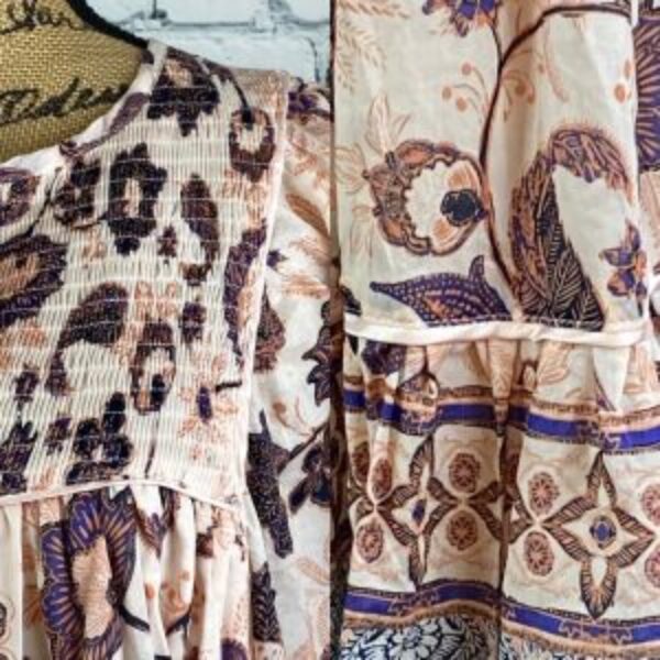 Talulah Purple Print Babydoll Balloon Sleeve Tunic