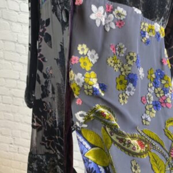 Soft Surroundings Patchwork Velvet Burnout Jacket